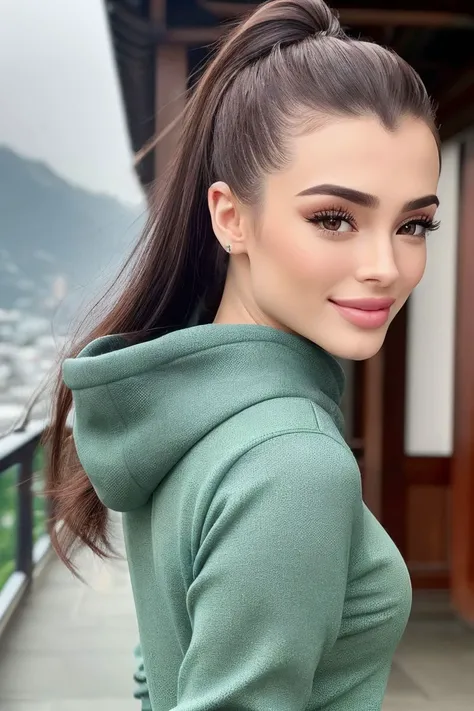 photo of S199_OlyaTribushnaya,a gorgeous woman,in (China:1.1),wearing a (sweatshirt:1.1) and (leggings:1.1),(8k, RAW photo, best quality, depth of field, ultra high res:1.2),(absurdres, intricate, photorealistic, masterpiece, ultra-detailed:1.3),