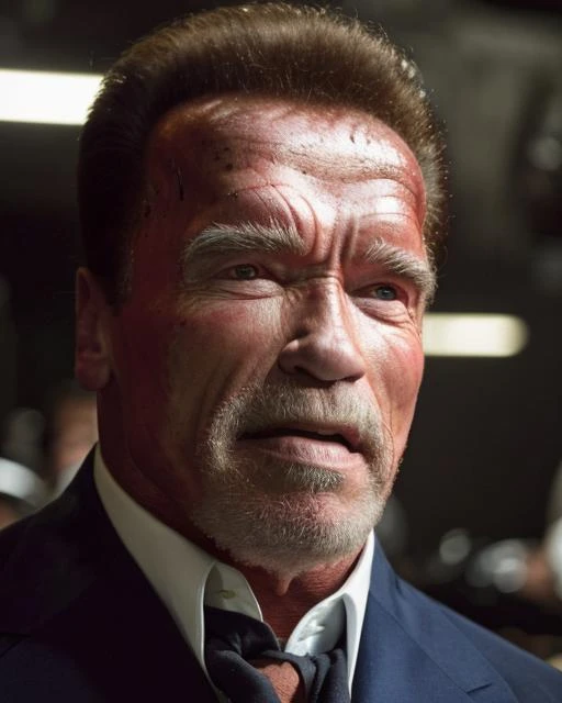 (masterpiece, best quality), Arnold Schwarzenegger (The Expendables movie), 1 man, epic (photo, studio lighting, hard light, sony a7, 50 mm, matte skin, pores, colors, hyperdetailed, hyperrealistic), ultrasharp, <lora:swarz:0.95>