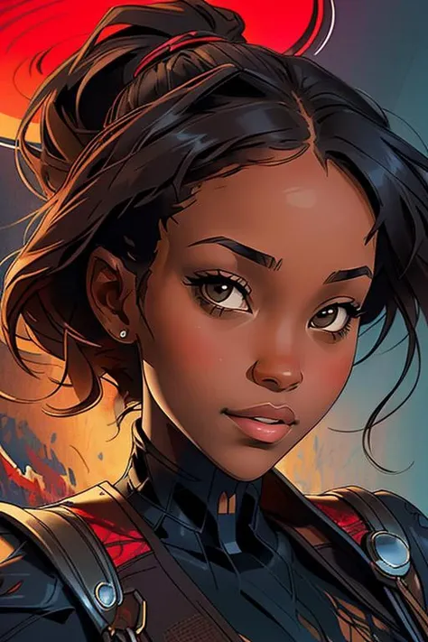 portrait of  Merger_alice_lupecinta (headshot:1.1), 1girl, DC_hero_girl, looking at viewer, (masterpiece, best quality, ultra-detailed, best shadow),, sticker of a girl from dc comic, Kim Jung gi, freedom, soul, digital illustration, comic style, centred, approaching perfection, dynamic, highly detailed, watercolour painting, artstation, concept art, smooth, sharp focus, illustration, (art by Carne Griffiths and Wadim Kashin:1.2) ,