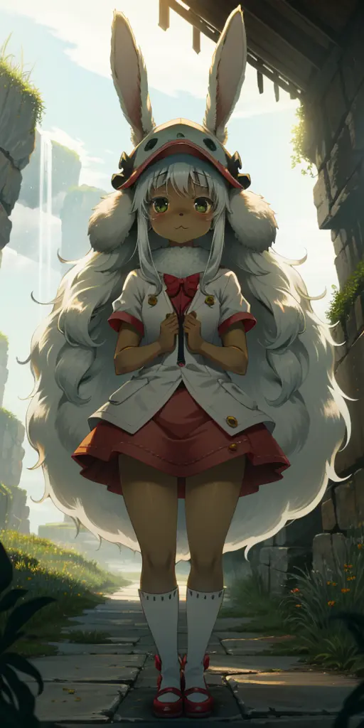 masterpiece, best quality; (Nanachi | bunny_girl, furry), abyssal hat, solo; fourth layer, nanachi's hideout, 8k, 4k, (highres:1.1), best quality;