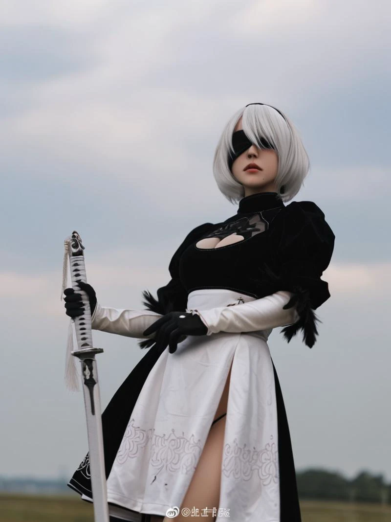 white haired lady, white haired, sexy lingerie, naked chest, White-haired, cosplayer, cosplay, professional cosplay, anime cosplay, cosplay photo, perfect white haired girl, bedroom, deny:Inspired by automatons, deny : Inspired by automatons, girl with short white hair, Anime Girl Cosplay