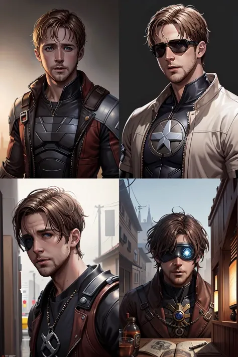 Ryan Gosling as Cyclops, X-Men, ultra realistic, concept art, intricate details, eerie, highly detailed, photorealistic, octane render, 8k, unreal engine. art by Artgerm and Greg Rutkowski