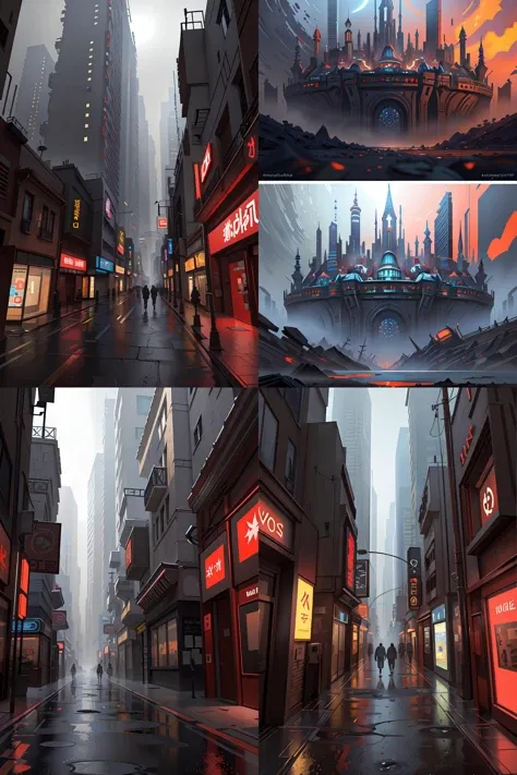 Atlantis, cyberpunk, extra detailed, digital art, trending on artstation and unreal engine, 8k, red and black tones