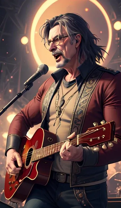 disney pixar portrait 8 k photo of macho captain beefheart singing at concert : : by weta, greg rutkowski, wlop, ilya kuvshinov, rossdraws, artgerm, annie leibovitz, rave, unreal engine, alphonse mucha : :