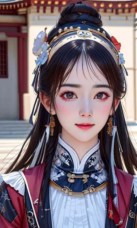 (Realistic:1.5),(raw photo:1.2), (photorealistic:1.2),(masterpiece:1.2), best quality, highest quality, extremely detailed CG unity 8k wallpaper, detailed and intricate, original,highres, (detailed face:1.2),film grain, Fujifilm XT3, (high detailed skin:0.9), 8k, ulzzang-6500-v1.1,detailed eyes,,Beautiful face,
portrait,sanmei<lora:Threesister-sanmei:1>,fasion,walking,building,pool,temple,thigh,