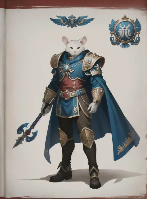 cute white mouse in the style of warhammer 4 0 k, epic, concept art, trending on artstation