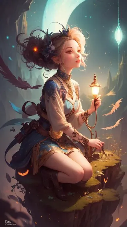 a surreal Bioluminescent, very very very cute Silene in a happy world by Daniel Merriam, Trending on Artstation, oil on Canvas by Elena Zhurikhina and Goro Fujita and Charlie Bowater, octane render, 4k, 8k, HD,