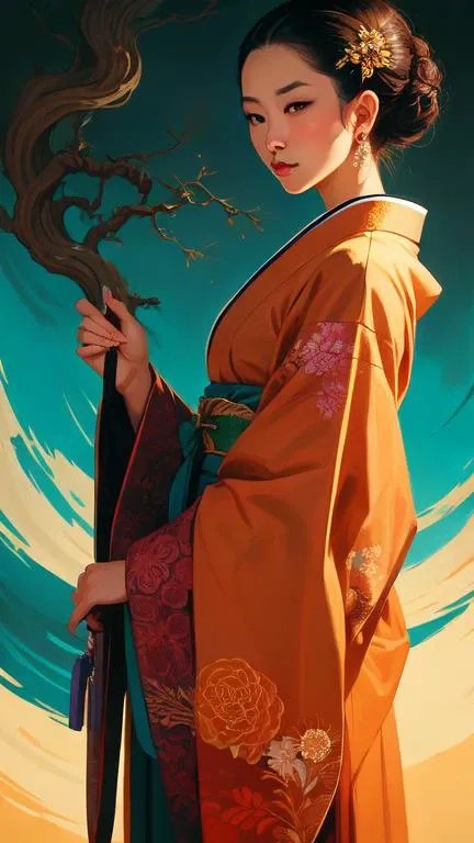 japanese style art by casey weldon and martine johana, rich colors, intricate, elegant, highly detailed, centered, digital painting, artstation, concept art, smooth, sharp focus, illustration