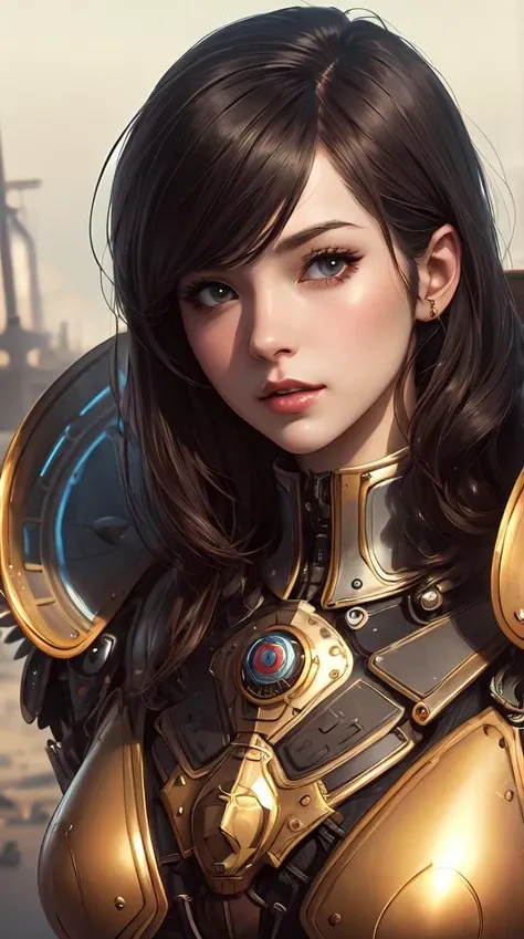 portrait Anime Girl in mechanical armor steampunk cute-fine-face, pretty face, realistic shaded Perfect face, fine details. Anime. Bioshock steampunk realistic shaded lighting by katsuhiro otomo ghost-in-the-shell, magali villeneuve, artgerm, rutkowski Jeremy Lipkin and Giuseppe Dangelico Pino and Michael Garmash and Rob Rey