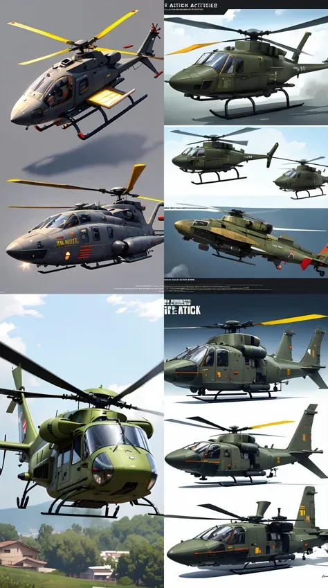 futuristic military attack helicopter concept art