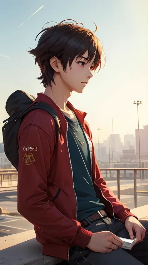 boy's love anime high school scene spring setting, high detail concept art, perfect proportions good looking, realistic shaded lighting poster loish, katsuhiro, makoto shinkai and clamp style, trending on art station, best selling artist pixiv