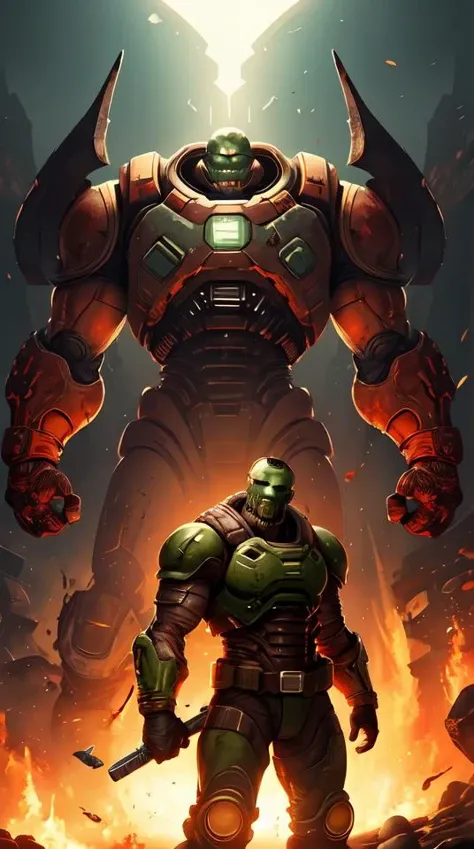 'Doom II, Doom guy' mixed with 'man from
