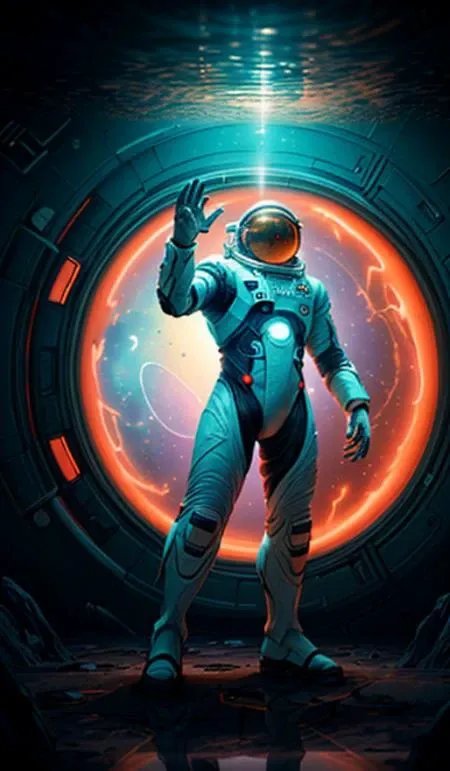 infrared concept art by craig mullins astronaut holds a black hole in his hands in futuristic dark and empty spaceship underwater. complex and hyperdetailed technical suit. mandelbulb fractal. reflection and dispersion materials. rays and dispersion of light. volumetric light. 5 0 mm, f / 3 2. noise film photo. flash photography. octane render. interstellar art,<lora:add_detail:0.5> <lora:more_details:0.25> <lora:20230530123038:0.25>