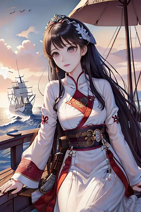 [((on ship deck,erjie,1girl,hanfu, <lora:Threesister-erjiev2:0.7>,alert,holding rifle,Aiming and shooting,from everywhere))],
masterpiece,highres, highest quality,intricate detail,best texture,realistic,8k,soft light,perfect shadow,
sea,sunny,cloudy,wind,wet, 
Age Of Wind,naval battle,conflict,bombard.firing,smoking,
