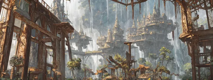 old painting style, abandoned overgrown castle mansion in a forest, oversaturated, princess tower, gazebo, balcony, colorful, highly detailed, high resolution, ray tracing reflections, dramatic lighting, 8k vibrant colors, detailed acrylic, intricate complexity, soft natural volumetric cinematic perfect light, oil painting,star \(sky\), a larger plants, landscape, empty, waterfall, claping,fire, ruin, smoking,warship,a large gunfire,bodies and skull, a lot of widelife,
