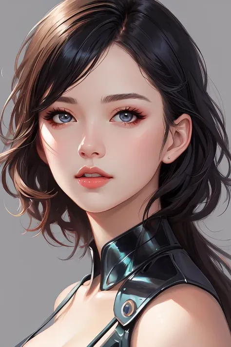 half - electric striking woman, cute - fine - face, pretty face, oil slick hair, realistic shaded perfect face, extremely fine details, realistic shaded lighting, dynamic background, artgerm, 8 k ultra realistic, highly detailed, ando tadao