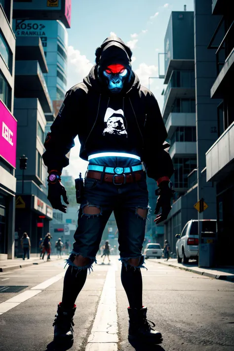randompunk [Gorilla|man] <lora:randompunk:0.4> <lora:add_detail:0.5>  <lora:waterVFX:0.5>