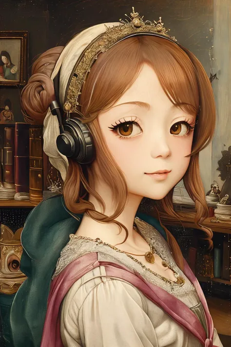 masterpiece,best quality,<lora:tbh189-:1>,style of Hieronymus Bosch, portrait of idolmaster cinderella girls,