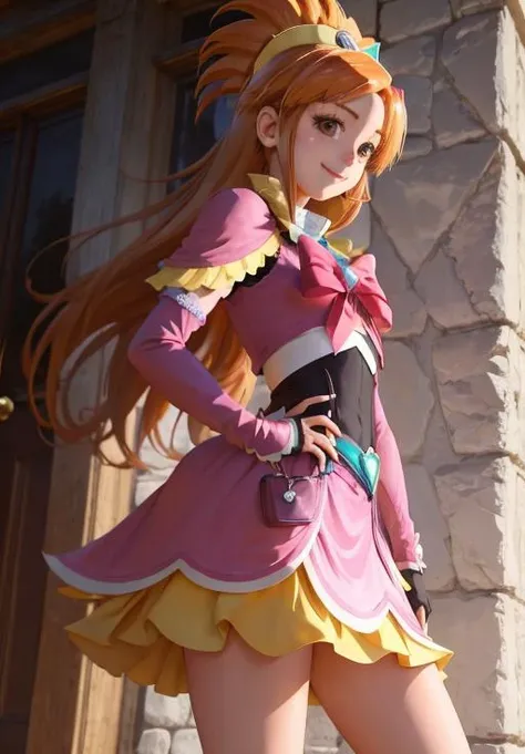 <lora:Pretty_Cure:0.8>, Hyuuga_Saki, 1girl, smile, (magical, magnificent, masterpiece:1.3)