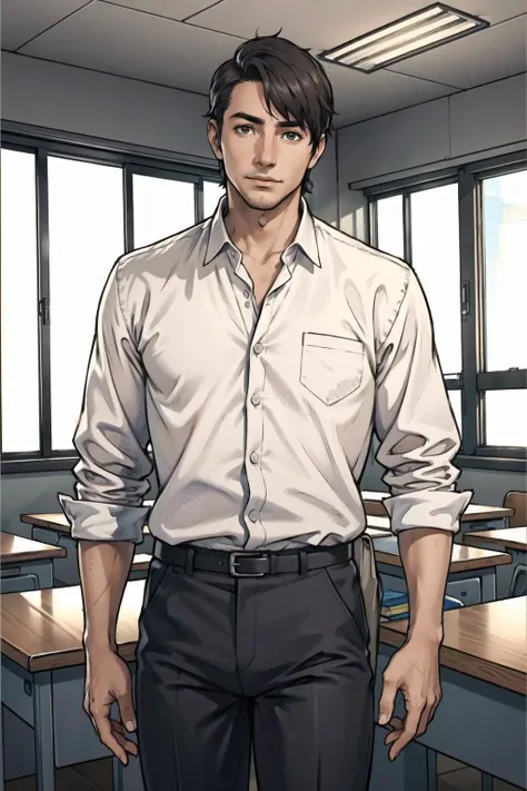 formal, businessman, (mature male:1.4), cowboy shot, office background, desks, windows, ((masterpiece:1.2)), ((best quality:1.2)), <lora:kuroimori_offset:0.25>, <lora:shexyoStyleLora_shexyolora:0.2>, <lora:yoshida_akihiko:0.2>, <lora:AsuraV1:0.3>, <lora:asanagi:0.25>, <lora:animeoutlineV4_16:0.4>,<lora:soejima_shigenori:0.2>, <lyco:GoodHands-beta2:1.0>