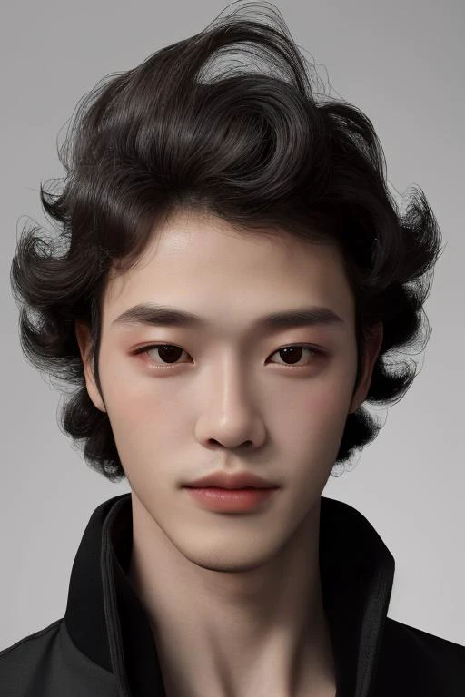 (masterpiece:1.2),(best_quality:1.4),(highres:1.1),(ultra-detailed:1.2),1 man,good_shoulder,fashion_model,model_pose,(black male perm hair),(eye close-up),model,(handsome) <lora:cyw2:0.8>,Clear eyes,Men's Hairstyle,black eyes,