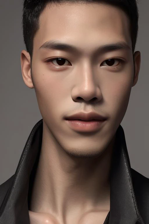 (masterpiece:1.2),(best_quality:1.4),(highres:1.1),(ultra-detailed:1.2),1 man,good_shoulder,fashion_model,model_pose,(black male perm hair),(eye close-up),model,(handsome) <lora:cyw2:0.8>,Clear eyes,Men's Hairstyle,black eyes,