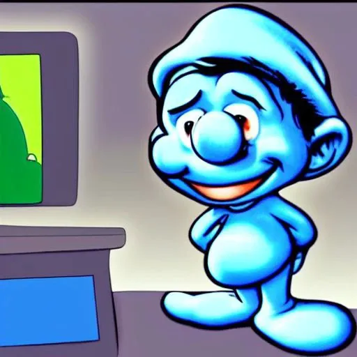 morgan freeman, ( ( smurf-style ) ) cartoon
