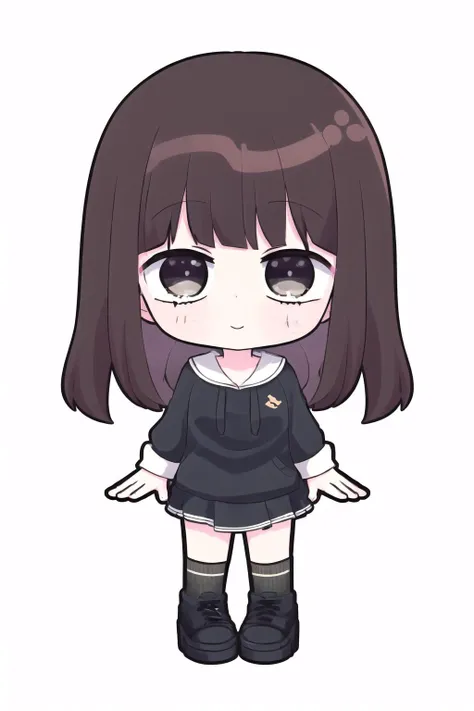 (high quality, high resolution:1.3), 4k, masterpiece, (simple background, grey background:1.2),
BREAK
1girl, solo,(outline, white outline:1.1), full body, standing, <lora:XenoderA_Sticker_Style-13:1>, chibi, smile, <lora:qlht_20231014094513:0.75> qlht, school uniform, no headwear, <lora:NoiseOffset_v2:1.0><lora:NoiseOffset_v2:1.0>