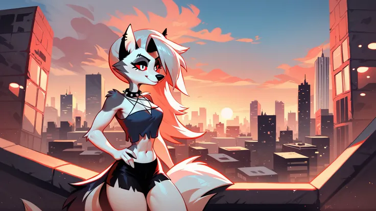 by fluff-kevlar, by Zackary911, by Kenket, by Kilinah, by fluff-kevlar, (masterpiece), (best quality), loona, hellhound, loonacroptop, loonashorts,