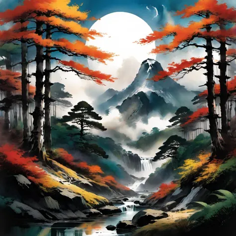 .
luxuriant Forest
equable weather
Rodríguez ARS, Richard Doyle, Thomas Lawrence
manga style . vibrant, high-energy, detailed, iconic, Japanese comic style
<lora:Ink Style SDXL_LoRA_20r_10e_14i_nr32_a16_Pony Diffusion V6 XL:1> 20_Ink Style