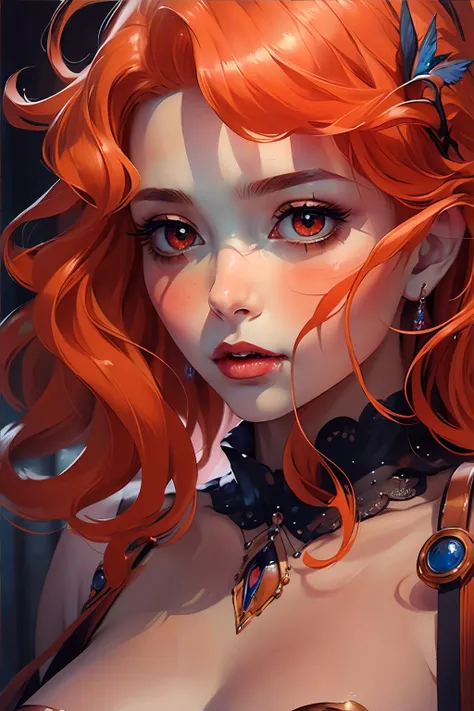 (masterpiece, top quality, best quality, official art, beautiful and aesthetic:1.3), detailed body portrait of sexy vampire Lenore, (stunningly attractive), (red eyes:1.2), seductive, intimate, intricate, High Detail, Sharp focus, dramatic, photorealistic painting, (small breasts:1.0), cleavage, (big eyes:0.6), bedroom eyes, (detailed pupils:1.3), (revealing clothing:0.9), (exposed nipples), <lora:lenoreV2:0.6> <lora:GPTS2 Heavy:0.8>