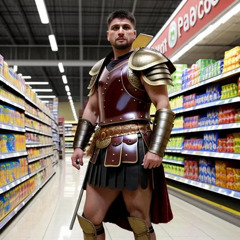 roman warrior got lost at the supermarket