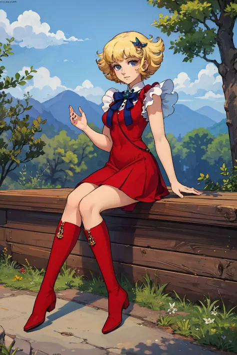 masterpiece, best quality, solo,1girl,looking at viewer,outdoor, <lora:LunlunV1:0.75>,lunlun, boots,running away,smile