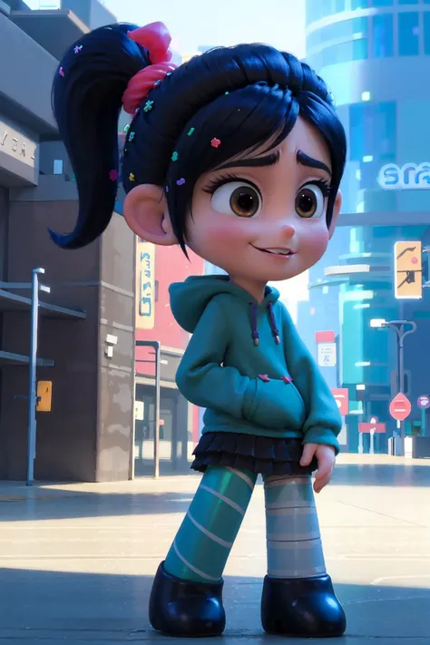 (best quality, masterpiece:1.2), photon mapping, radiosity, physically-based rendering, best quality, highly detailed,1girl,vane, aqua eyes, outdoor, city, street, night, ((short legs)), looking at the viwer, standing, hands in the hoodie, smile,
<lora:vaneV2:0.75>