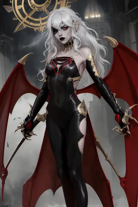 (megan fox), ((((((1 muscular demon girl)))))), (((huge upper body))), long hair, ((((huge demon wings))), (((pale skin))), (((sharp teeth, Huge horns, large nails))), navel, ((((full body front view)))), (((perfect hands, perfect fingers))), (((black empty background)))