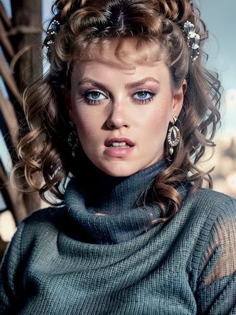 masterpiece, best quality, 8k RAW photo, (film grain:1.5), laurapalmer, blonde hair which is In 2 low ponytails tied with bows. Vintage frilly lingerie corset/1 piece set, BLOOD ON HER FACE