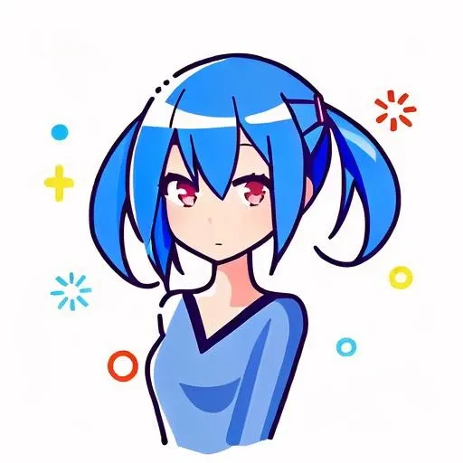 1girl,
blue hair,
mbestyle,white background,
confetti,