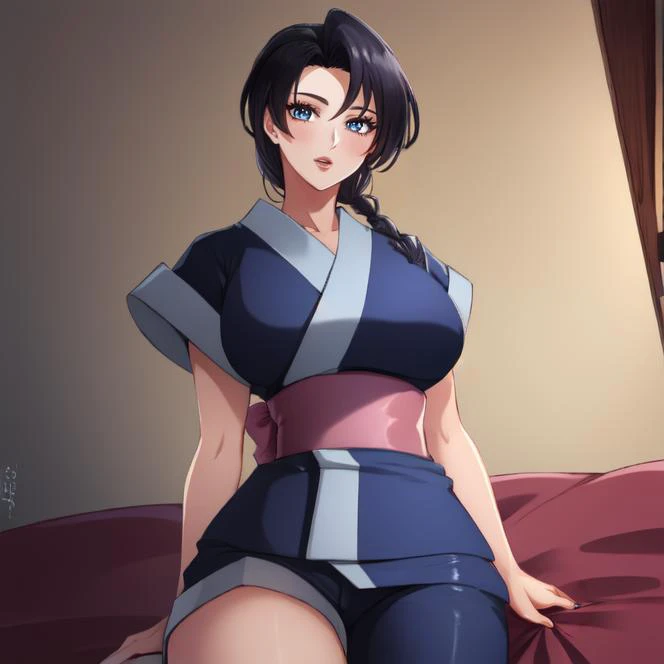 Very sexy girl, katara, nsfw, uniform,  sitting on a bed, legs spread open,  panties showing, ((lifting top)), reveals naked body,  blushing, looking deep in to the viewers eyes,  