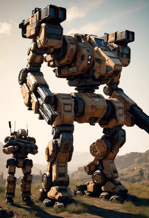 3d model, 8k, masterpiece, sidelighting, hdr, high definition, (BATTLETECH:0.6), (mech), robot, a heavy mech, hawken, full body, holding gun, glowing ,<lora:srdxl_v1_5g:0.8>, high resolution, beautiful, highest quality, masterpiece, highly detailed