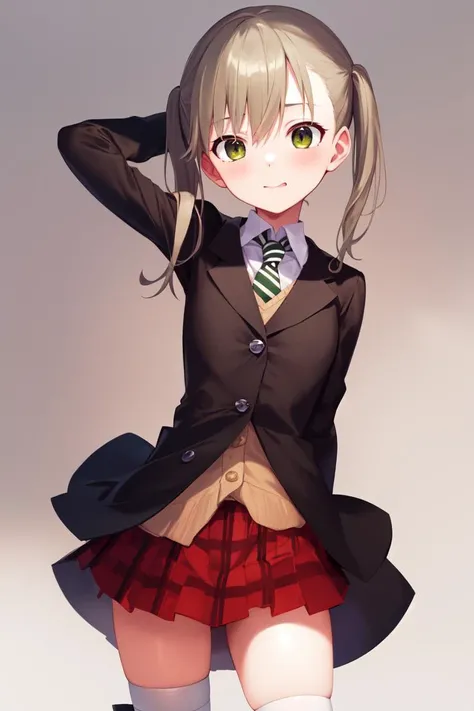masterpiece, best_quality, 1girl, solo, maka albarn, soul eater, twintails,