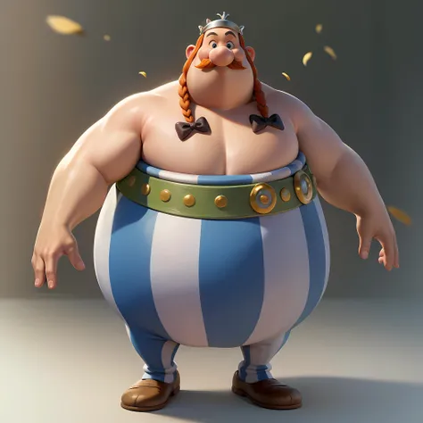 ((masterpiece, best quality)),(complex light), 1boy, solo, full body,obelix,fat, <lora:obelix1-10:0.6>,mustache,