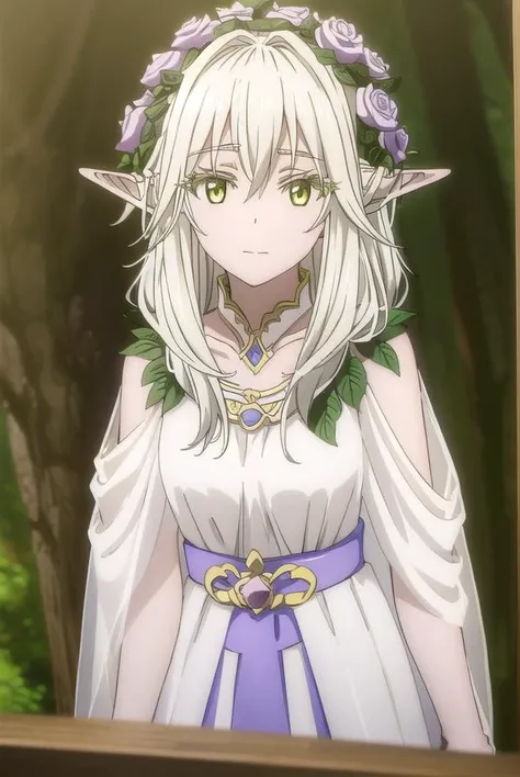 forestprincess, <lora:forest princess s2-lora-nochekaiser:1>,
forest princess, long hair, hair ornament, hair between eyes, (yellow eyes:1.3), white hair, flowers, pointy ears, hair flower, rose, hair intakes, elf, smile,
BREAK dress, collarbone, white dress,
BREAK outdoors, trees, forest, sky, grass, clouds,
BREAK looking at viewer, (cowboy shot:1.5),
BREAK <lyco:GoodHands-beta2:1>, (masterpiece:1.2), best quality, high resolution, unity 8k wallpaper, (illustration:0.8), (beautiful detailed eyes:1.6), extremely detailed face, perfect lighting, extremely detailed CG, (perfect hands, perfect anatomy),