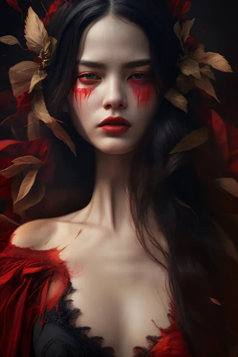 Ultra-realistic 8k CG, masterpiece, ((ultra-detailed background, delicate pattern, intricate details)), best quality, very detailed face, extremely detailed eyes and face, extremely detailed eyes, 1girl, female samurai, solo, robe<red>, [(red background:1.6)::0.5], full body, long hair, black hair, red eyes, red highlight, sharp eyes, (Splatted red paint:1.4), Knife light artifact, in profile, flame, thick smoke, river<lora:standingFullBodyWithBackgroundStyle_v10Offset:1> <lora:sunAndShadow_v10:0.4>, ((best quality)), ((masterpiece)), (detailed), (realistic),, magic landscape,elden ring, dark arts, the witcher,realistic photo,breath taking, sharp lense, professional photographie, 70mm lense, detail love, good quality, unreal engine 5, wallpaper, colerful, highly detailed, 8k, soft light, photo realistic, wide angle full body, 8k, Cinematography, photorealistic, epic composition Unreal Engine, Cinematic, Color Grading, Portrait Photography, Ultra-Wide Angle, Depth of Field, hyper detailed _SamDoesArt2_, photorealistic, realistic, photorealistic, best quality, super high resolution, beautiful, masterpiece, best quality, perfect lighting, best quality, super high resolution, photo realistic, super detailed, masterpiece, best quality,  <lora:darkRedVampire_v10:1>