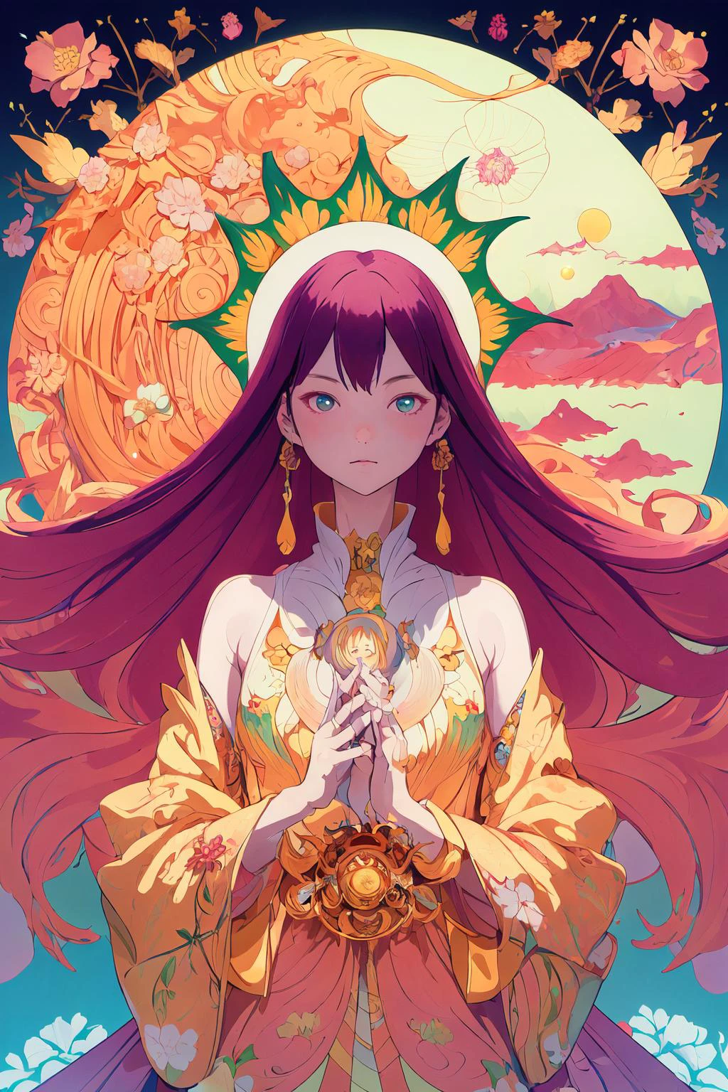 woman
in Surreal artisanal flower made entirely of Sun and Moon, highly detailed, fairytale, Miho Hirano, Victo Ngai, Kilian Eng, James Jean, Takato Yamamoto, vivid colors, particulate, rich colors, intricate delicate carvings, elegant, smooth, sharp focus, 8 k, octane render
( masterpiece, ) (best quality)