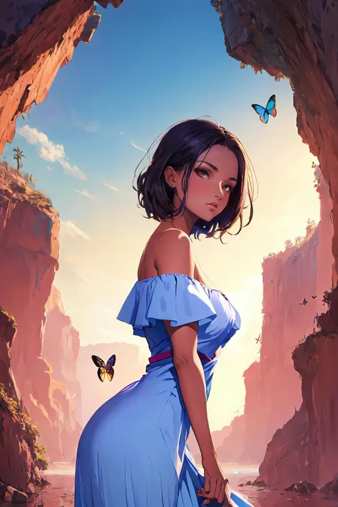 1girl 
mature
 off shoulder
butterflies 
dramatic light
shadow
  RHADS
 ( masterpiece,    ) (best quality)