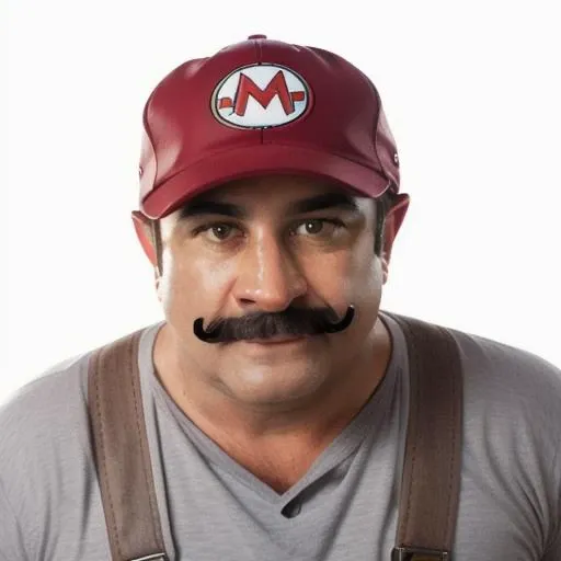 bh1,, headshot, man, solo, man as super mario, hat, mustache, overalls full body, full body shot, white background, no background, PNG, natural lighting, no shadows, ultra detailed, hyperrealistic, 80mm, 4k, 8k, 8k realistic, sharp focus, intricate, high resolution, <lora:BobHoskins-08:1>