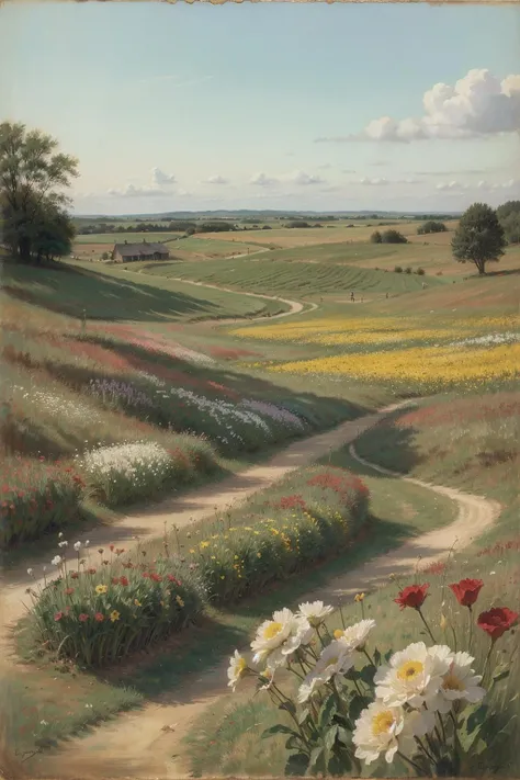 EdgarDegras, <lora:Edgar Degras style:1>, a flowerfield