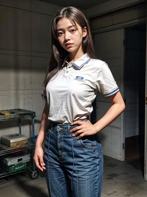 <lora:add_detail:0.8> <lora:skin_texture_v2:0.2> <lora:oiled_skin:0.5> (realistic, photo-realistic:1.3), ultra-detailed, (realistic skin),
1girl, 18yo teenage asian female, medium breasts, wide hips, chubby,
standing, looking at viewer, wearing school uniform, upper body,
<lora:TaiikuSouko-V_one:0.6> indoors, room, balls, bunch, mat