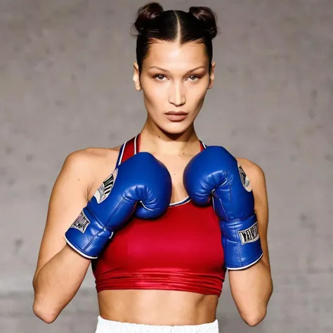 a photo of Bella Hadid in a boxing outfit, best quality <lora:bellahadid_SDXL:0.8>