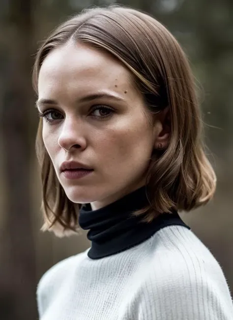 A stunning intricate full color portrait of (sks woman:1), wearing a black turtleneck, epic character composition, by ilya kuvshinov, alessio albi, nina masic, sharp focus, natural lighting, subsurface scattering, f2, 35mm, film grain, <lora:locon_daniellepanabaker_v1_from_v1_64_32:1.25>